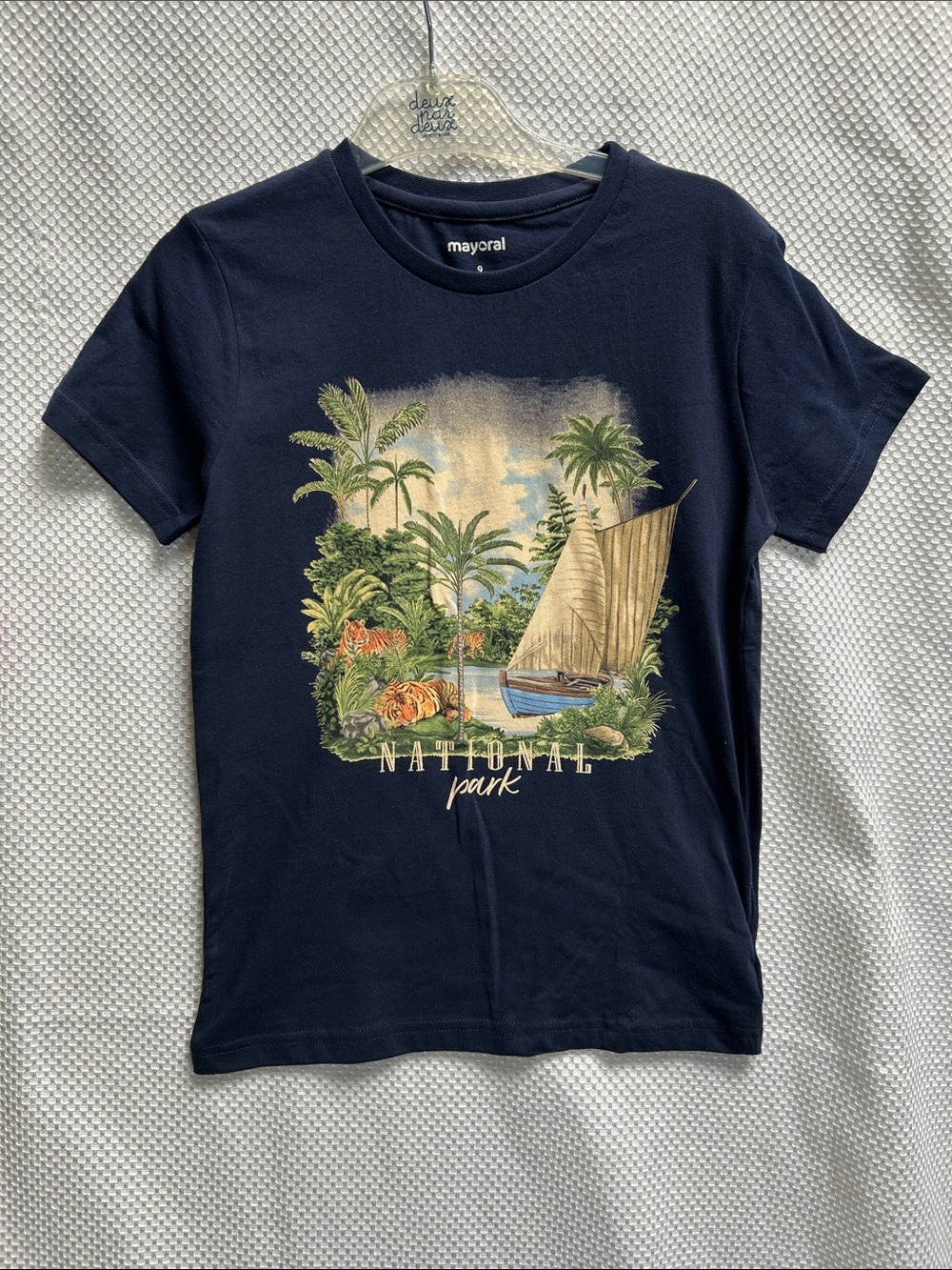 Mayoral Navy Tropical 'National Park' Graphic Tee. Cotton. NWT